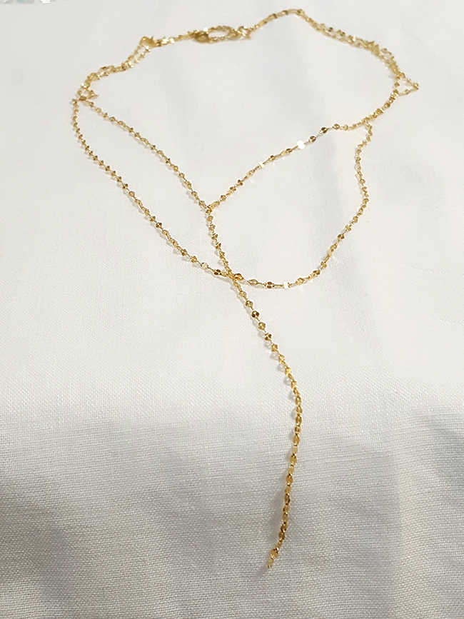 18K Tuchein Y Drop Phafie Necklace Girl Gift Wipe 