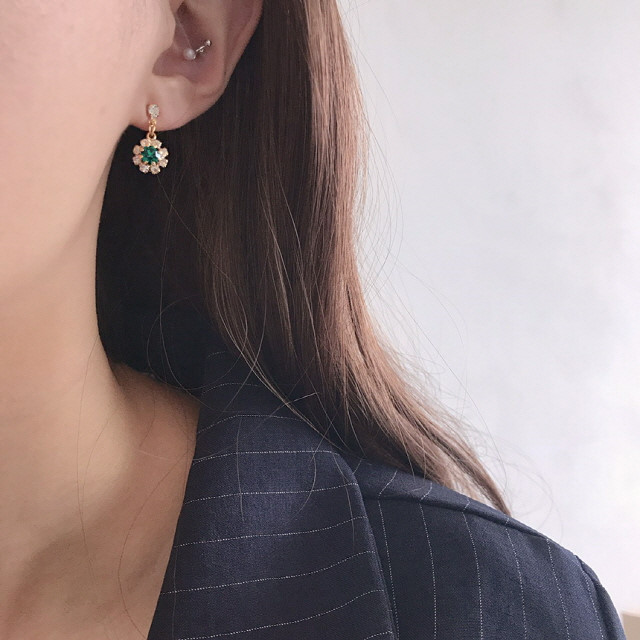 Swarovski Cubic Flower Stud Earrings Drop Earrings