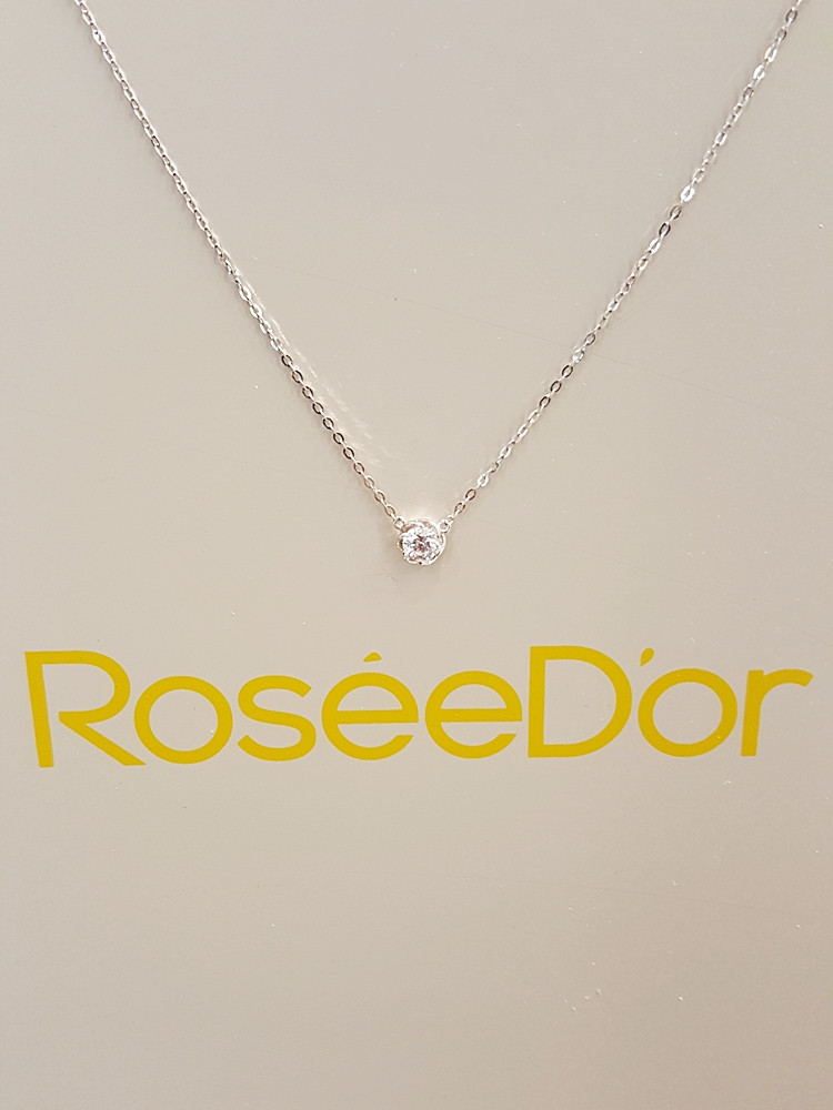 Golddude Rosette White Cubic Necklace-WNF2-B-0167-