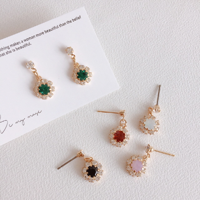 Swarovski Cubic Flower Stud Earrings Drop Earrings