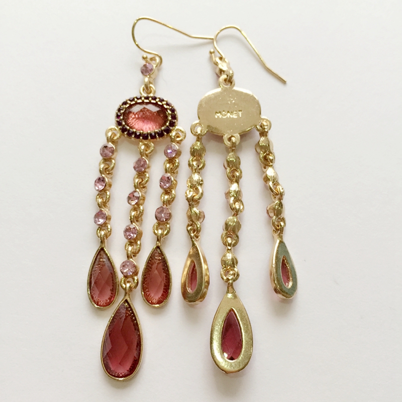 Vintage Bohemian Pink Cubic Drop Earrings Unique U