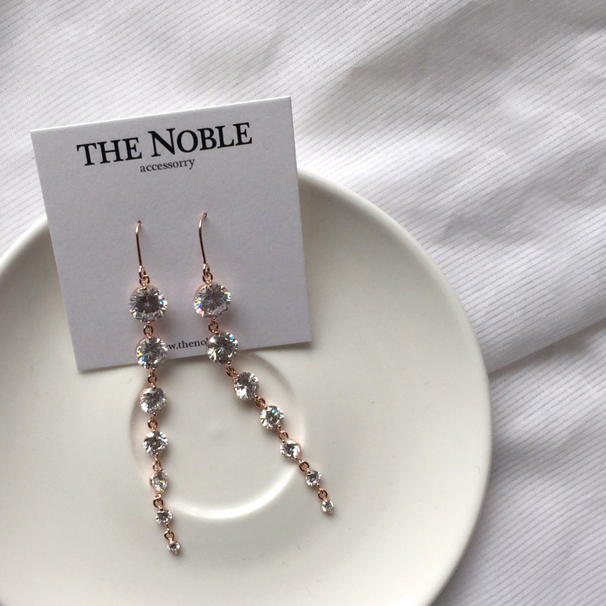 Pink gold drop earrings girlfriend gift chic offic