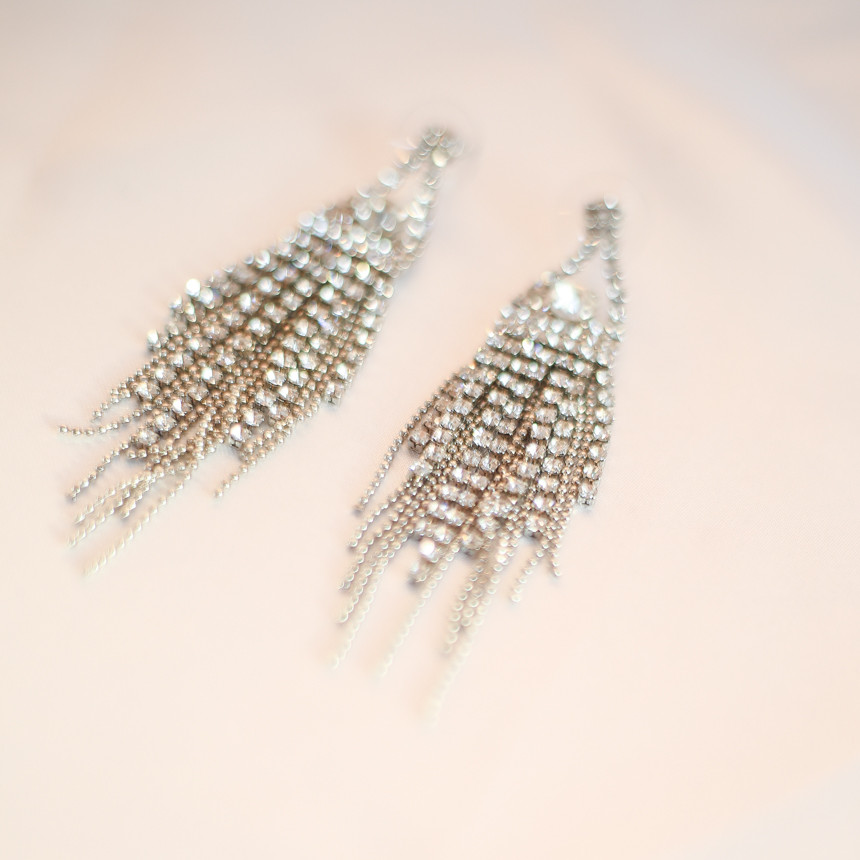 Sharon cubic long drop earrings Gorgeous chain Cha