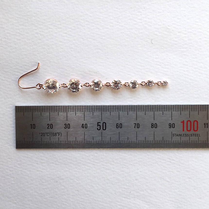 Pink gold drop earrings girlfriend gift chic offic