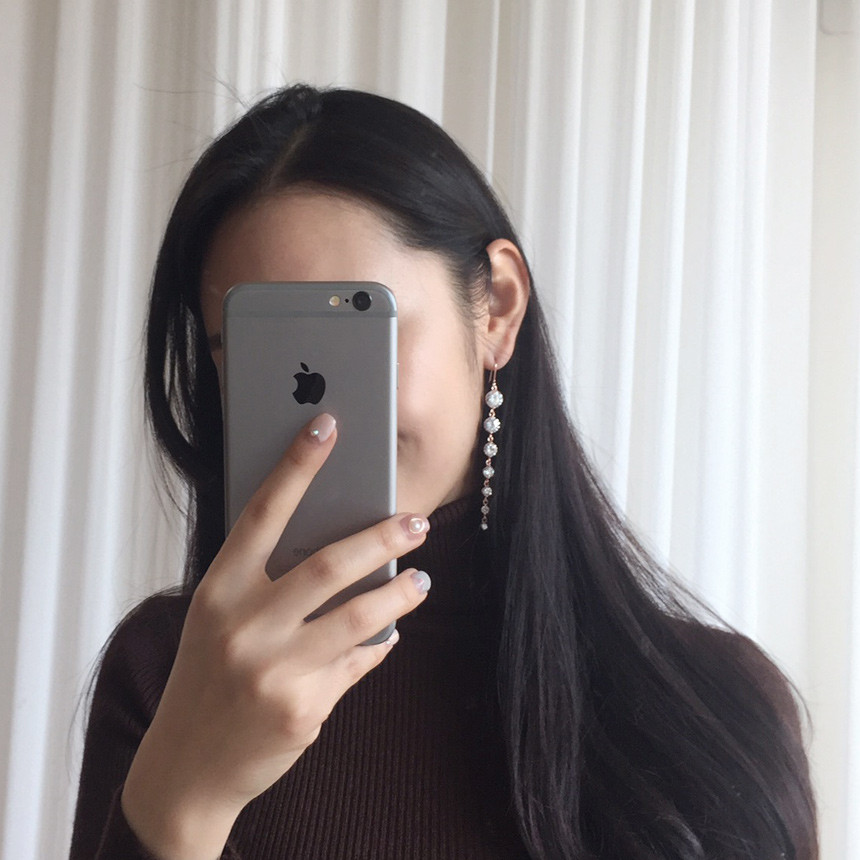 Pink gold drop earrings girlfriend gift chic offic