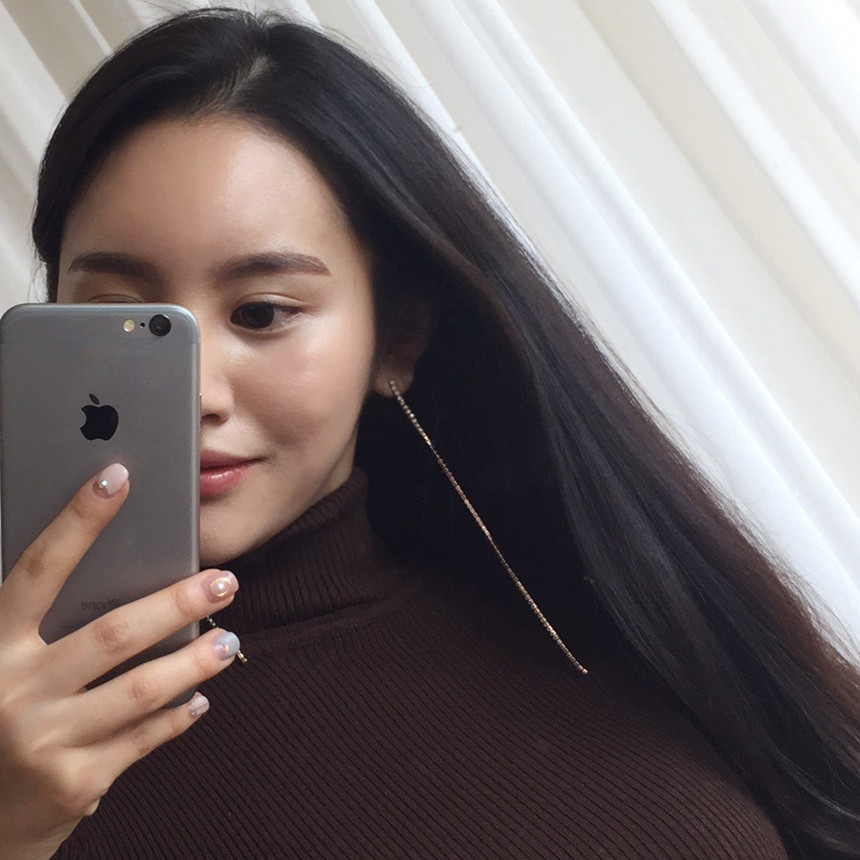 Cubic Long Drop Earrings Girlfriend Gifts Gold Chi