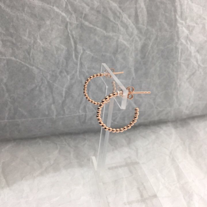 Silver 925 Pink Gold Plated Ring Earring Unique ac