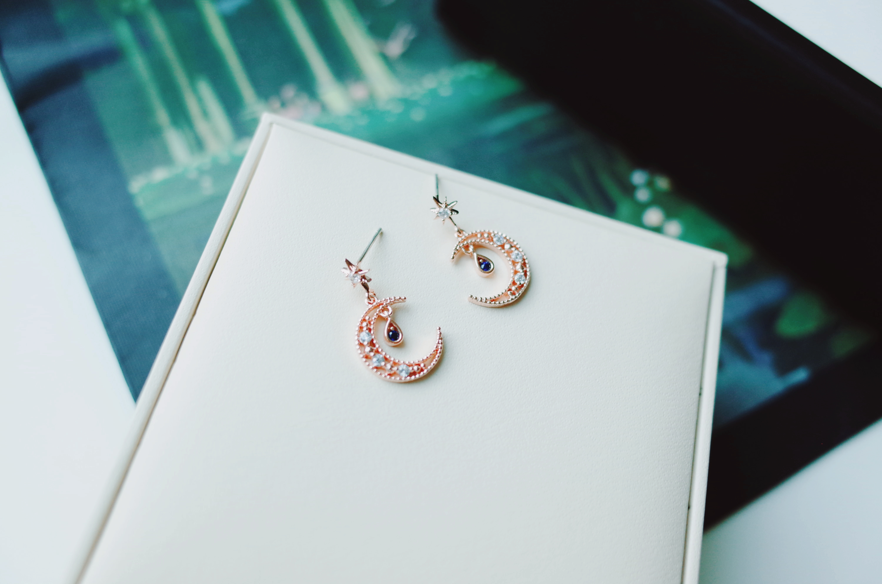 Night earrings in the moonlight