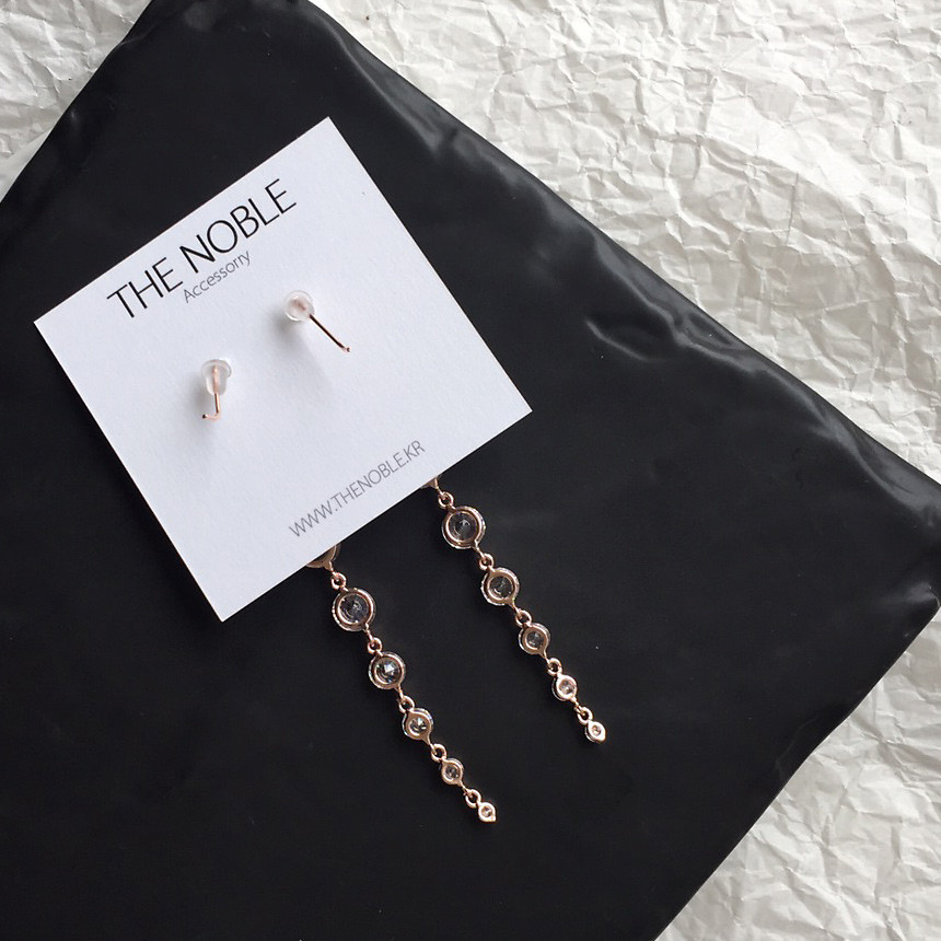 Pink gold drop earrings girlfriend gift chic offic