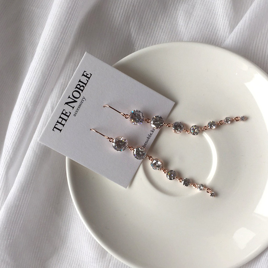 Pink gold drop earrings girlfriend gift chic offic