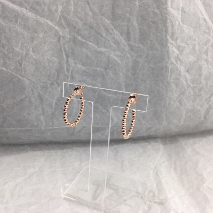 Silver 925 Pink Gold Plated Ring Earring Unique ac