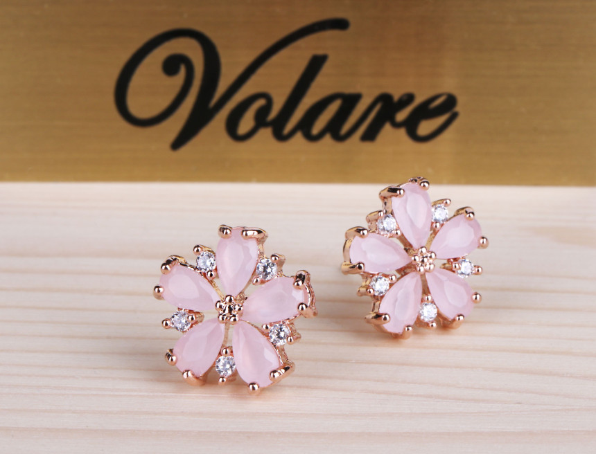 Volare Blush Pink Flower Earrings TIT282 Stylish s