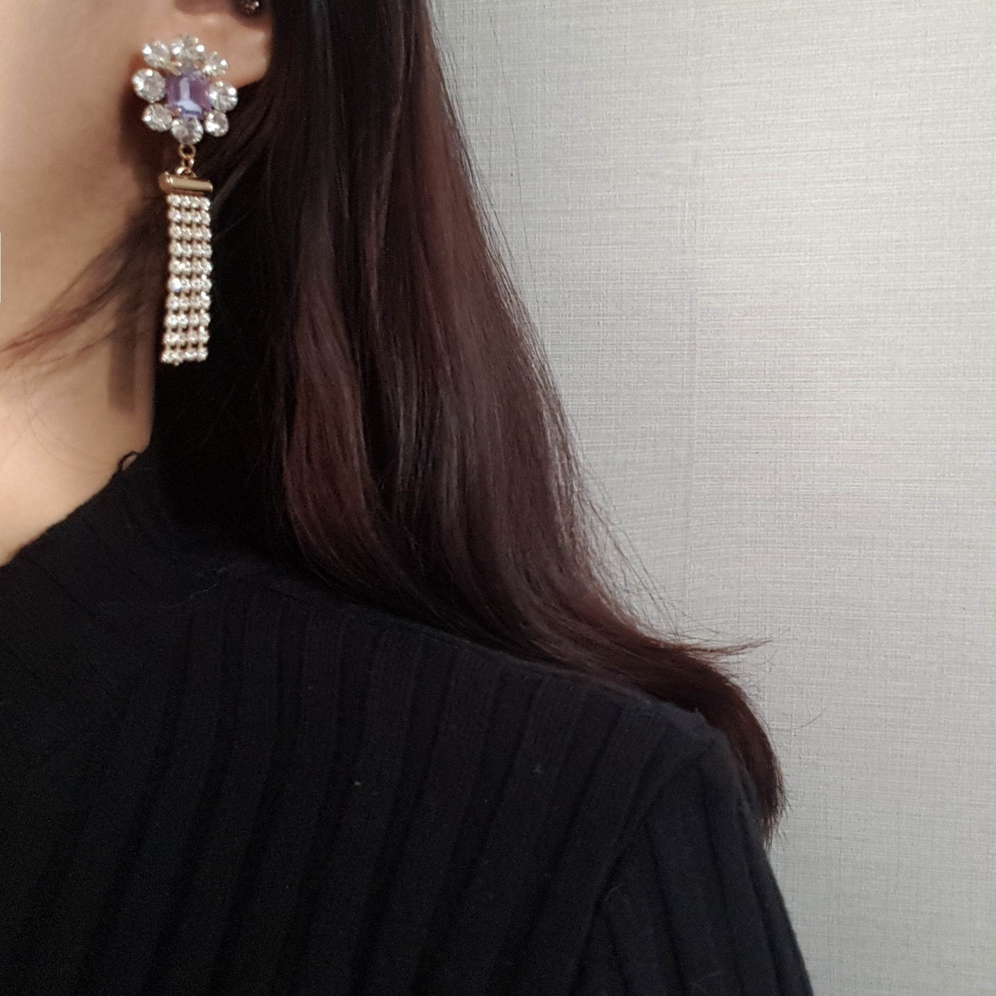 Violet Cubic Drop Earrings Earrings Available Free