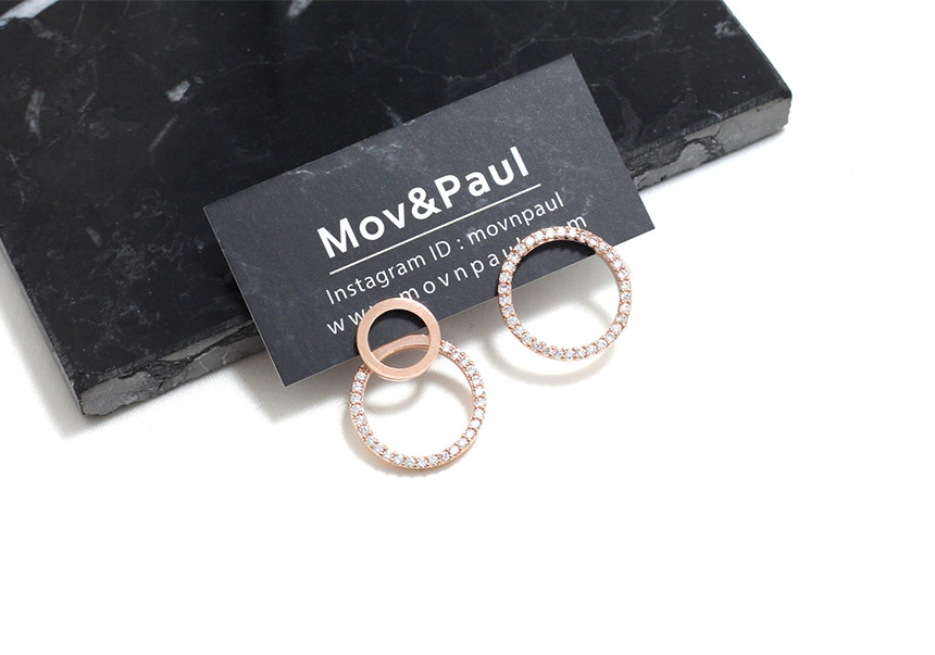 Star cubic line pearl ball earrings 3colors silver