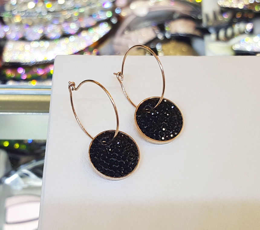 Bolále Black Stone Ring Earrings AAA031 Fashionabl