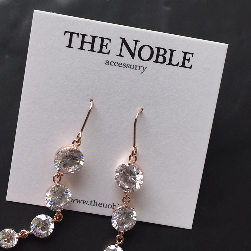 Pink gold drop earrings girlfriend gift chic offic