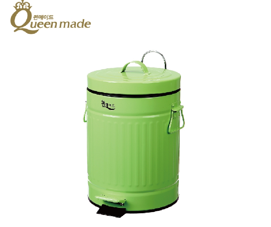 Interior detached vintage tin pedal recycle bin 5L