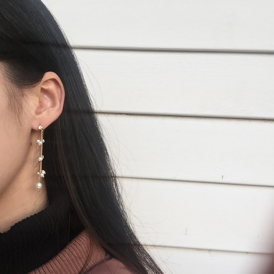 Free Shipping Rome titanium drop earrings chain pe