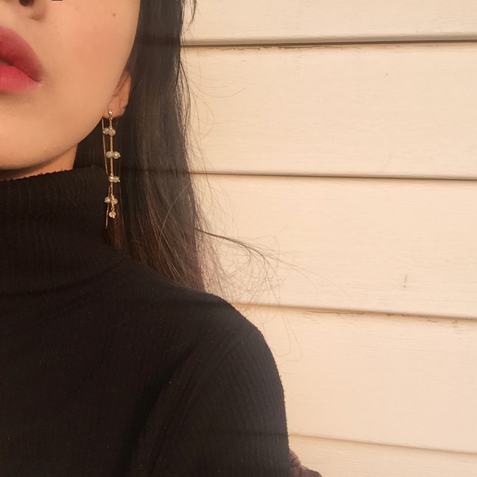 Free Shipping Rome titanium drop earrings chain pe
