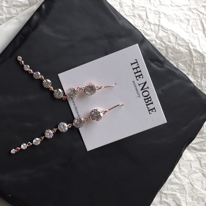 Pink gold drop earrings girlfriend gift chic offic