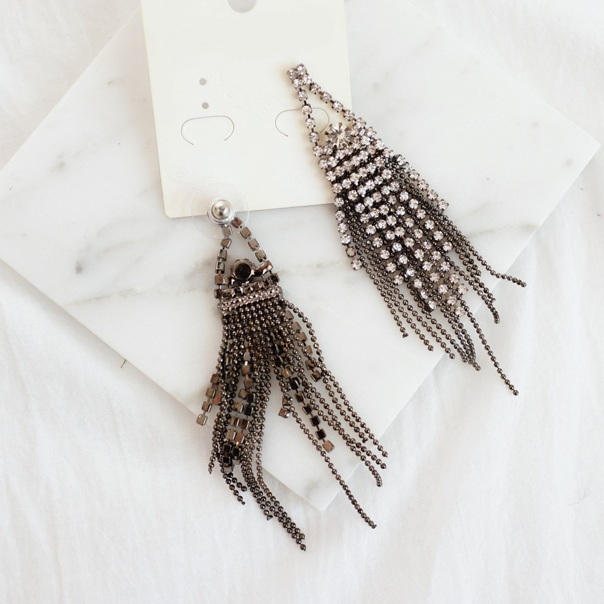 Sharon cubic long drop earrings Gorgeous chain Cha