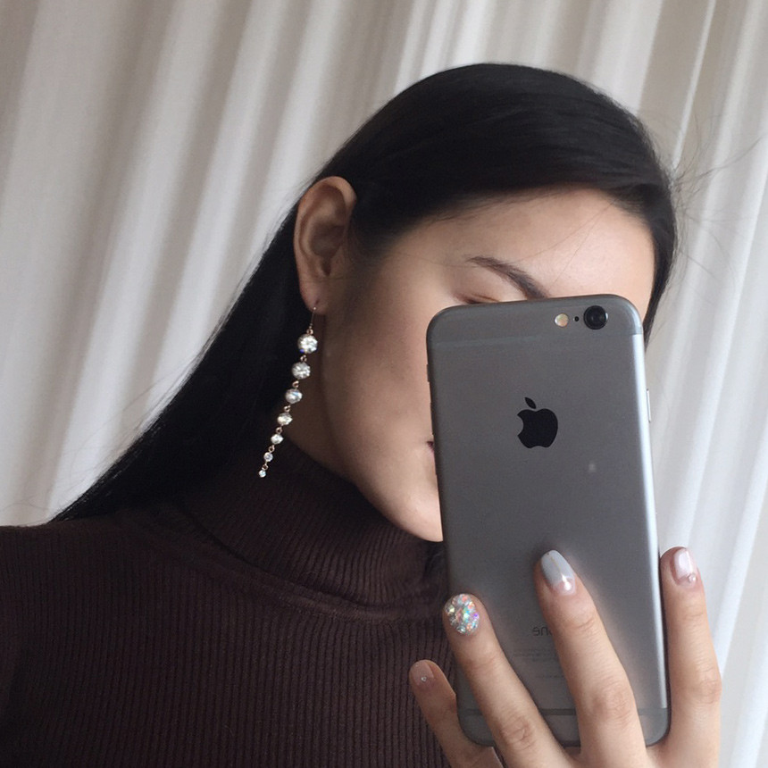 Pink gold drop earrings girlfriend gift chic offic