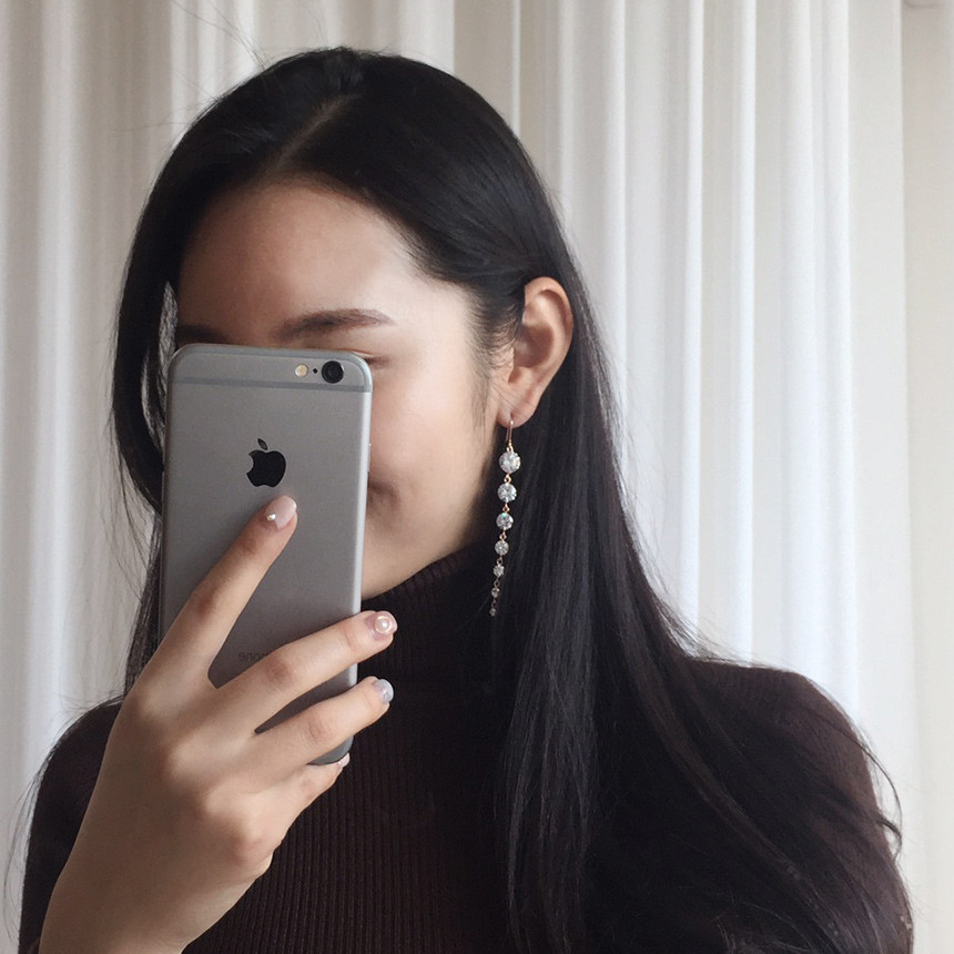 Pink gold drop earrings girlfriend gift chic offic