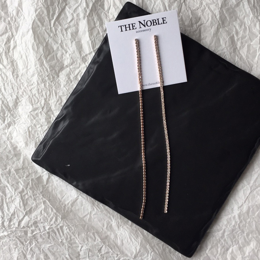 Cubic Long Drop Earrings Girlfriend Gifts Gold Chi