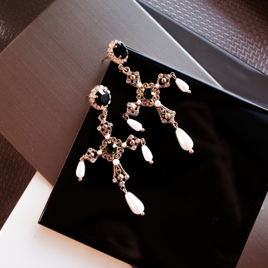 Byzantine Bold Cross Earrings Stylish Unique Desig