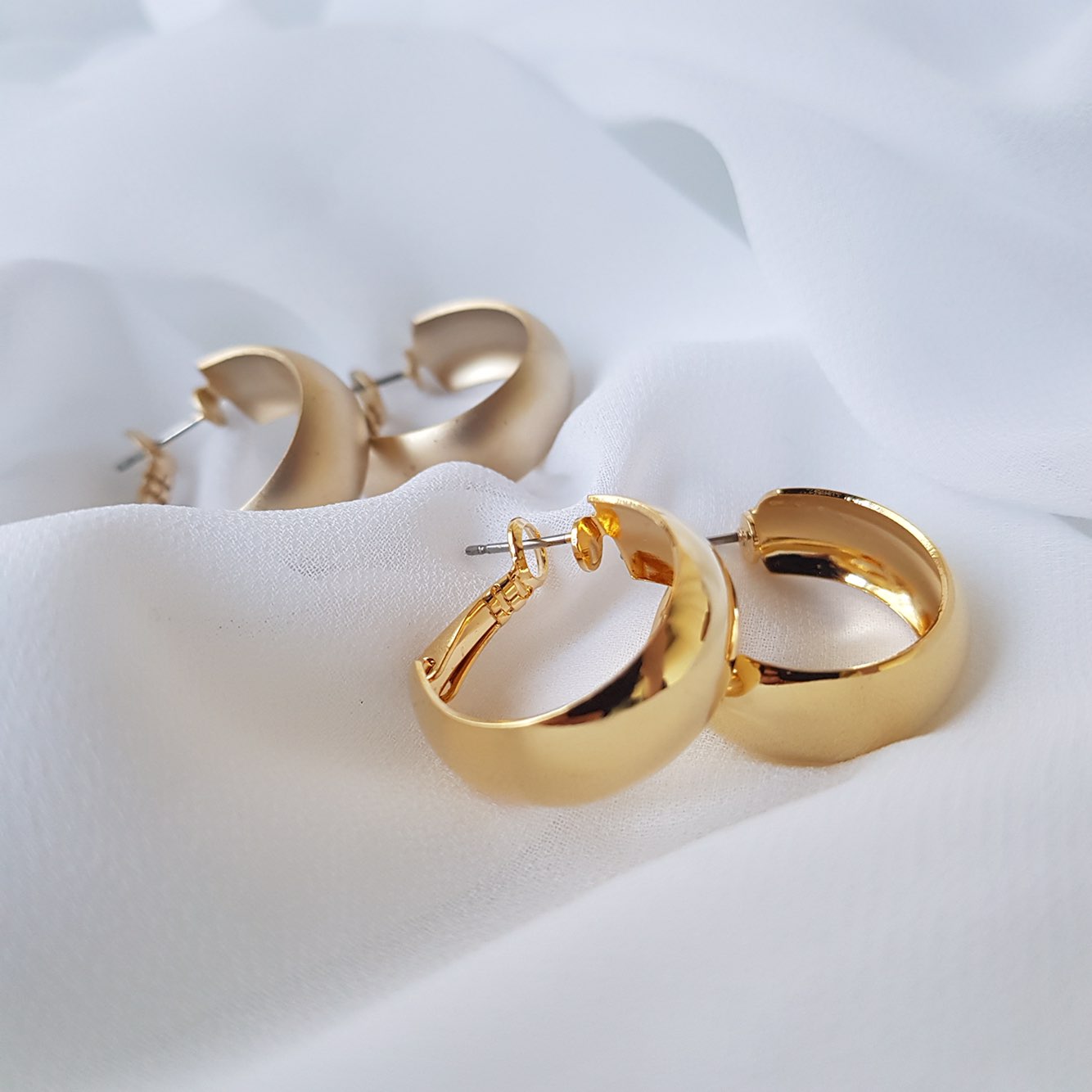 Simple Gold Daily Modern Earrings Charming Sique D