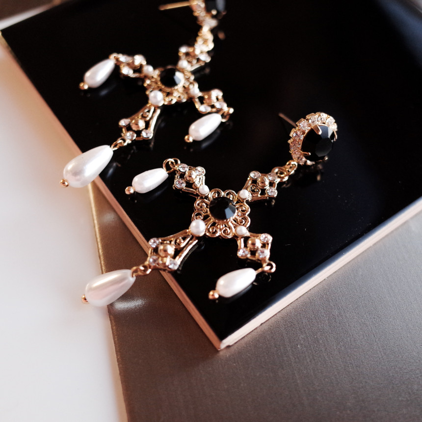 Byzantine Bold Cross Earrings Stylish Unique Desig