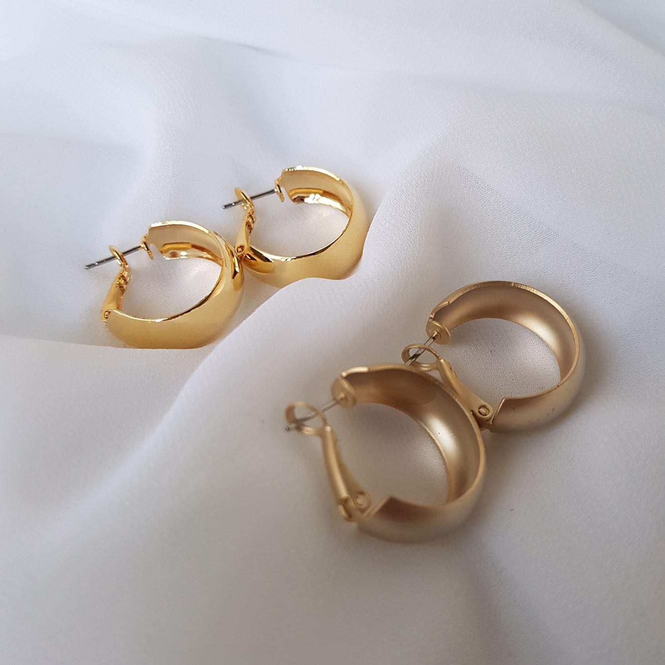 Simple Gold Daily Modern Earrings Charming Sique D