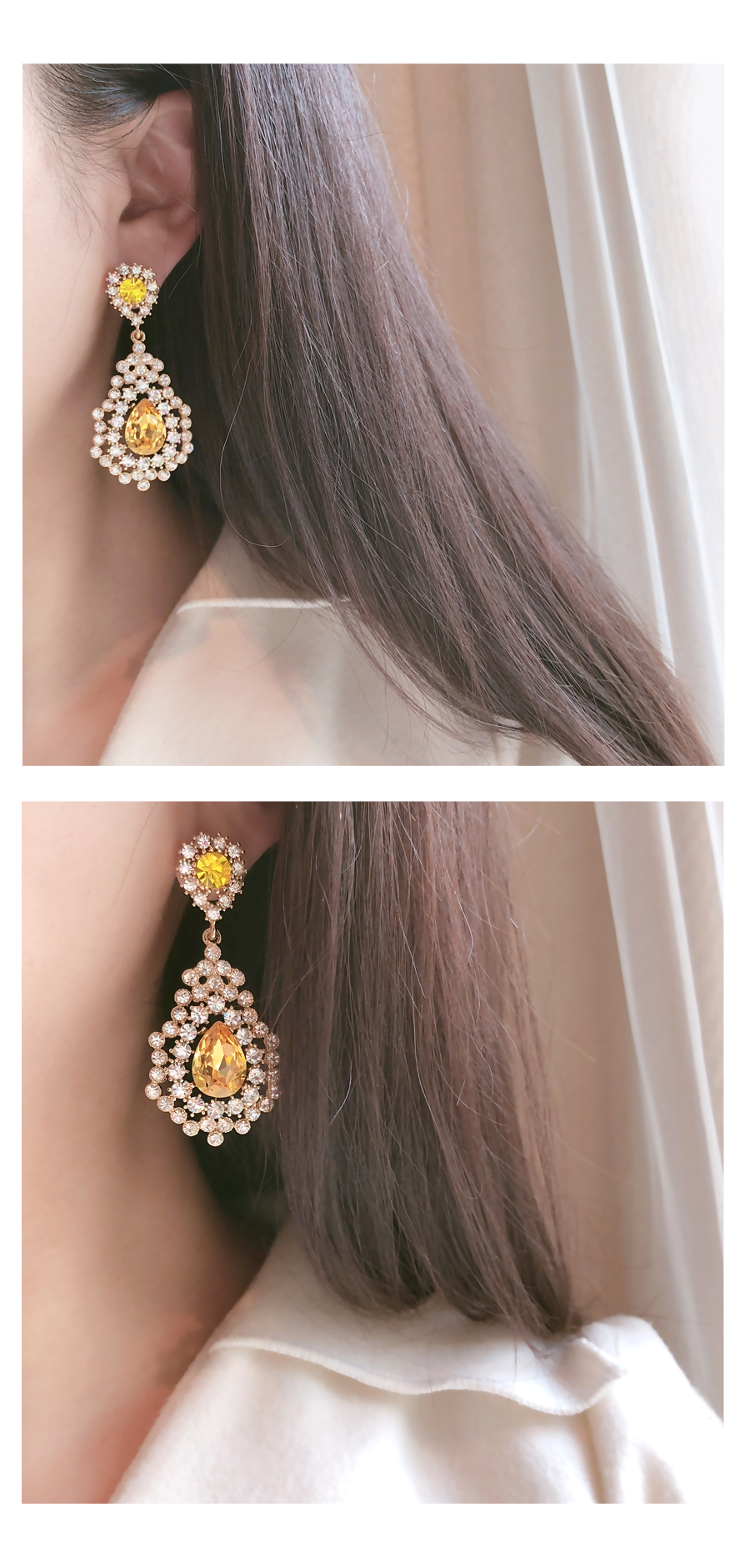 Cocktail Yellow Bold Drop Earrings Earrings Colorf