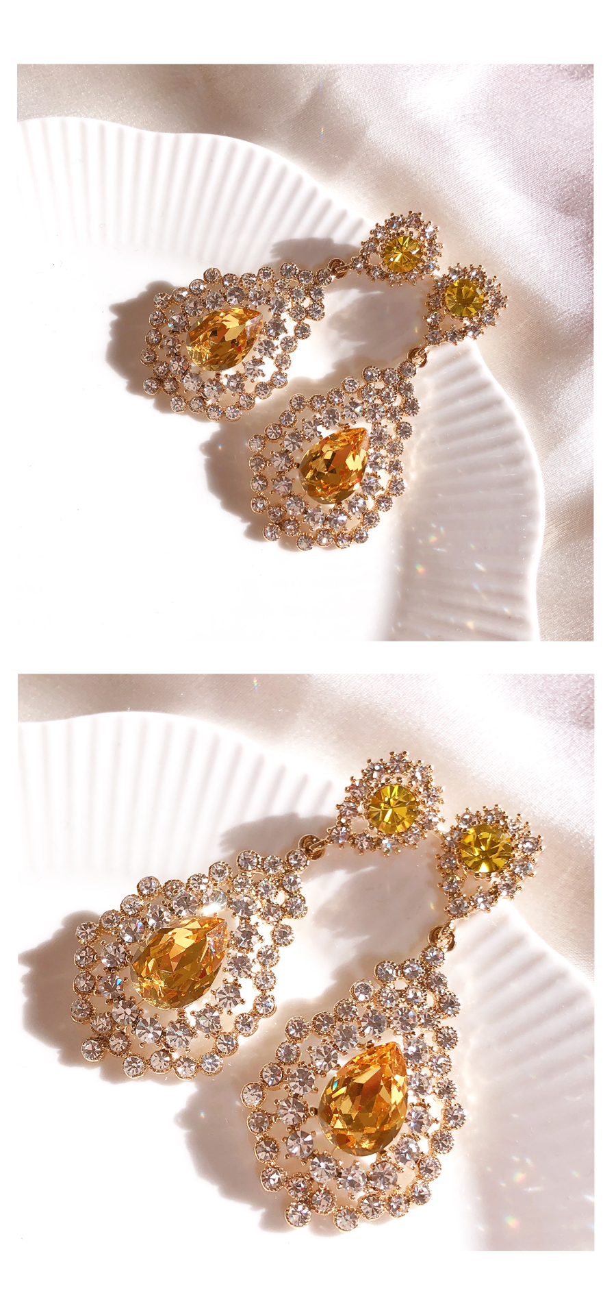 Cocktail Yellow Bold Drop Earrings Earrings Colorf