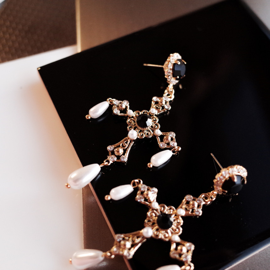 Byzantine Bold Cross Earrings Stylish Unique Desig