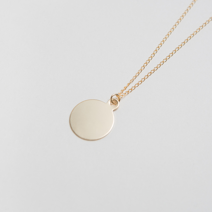 Big Circle Coin Necklace Chain Choker Three 14k Ba