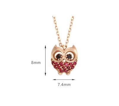 Shain J 14k rose owl necklace 14k gift recommended