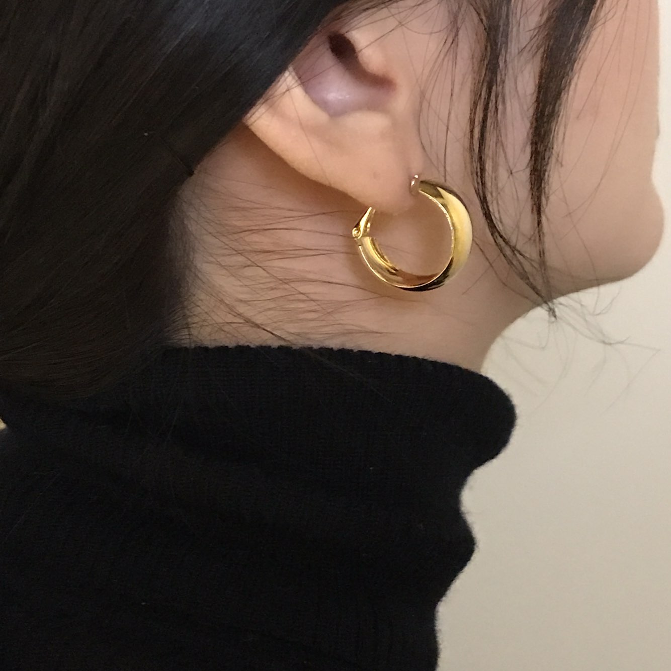 Simple Gold Daily Modern Earrings Charming Sique D