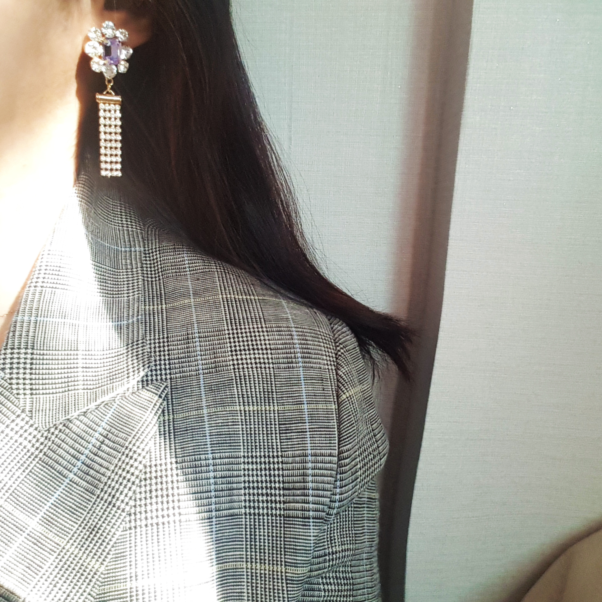 Violet Cubic Drop Earrings Earrings Available Free