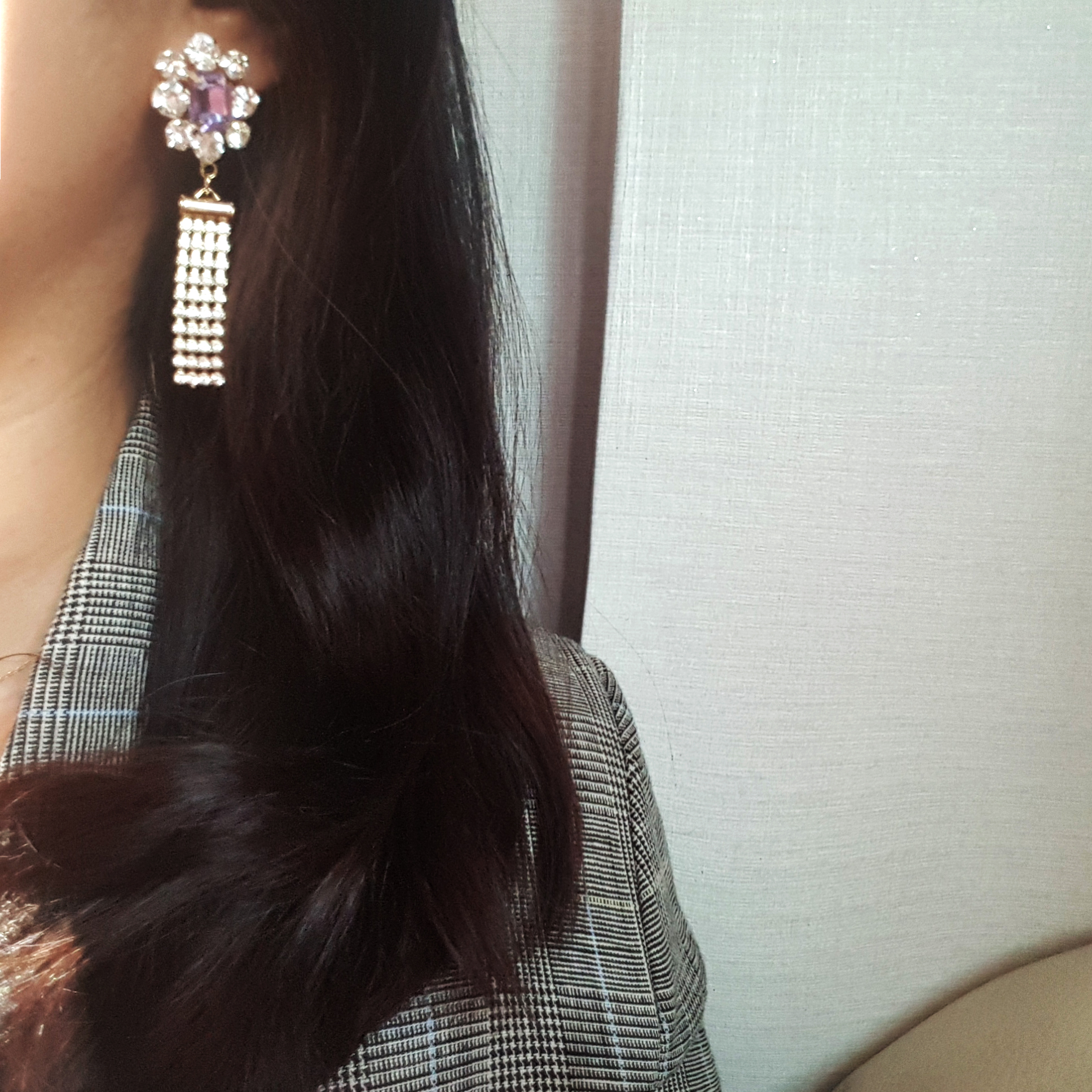 Violet Cubic Drop Earrings Earrings Available Free