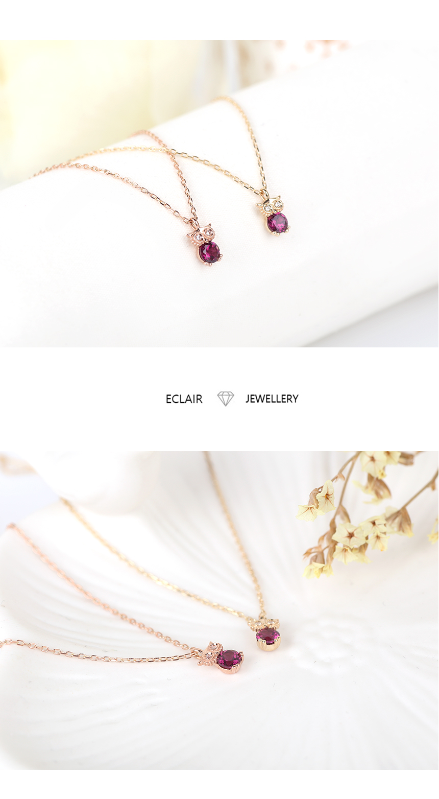 January Birthstone Lucky Owl Garnet Necklace Wife 
