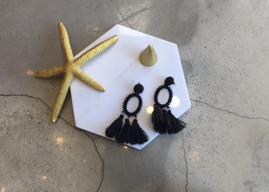 Black Tassel Earrings Fashionable Bohemian Lovely 