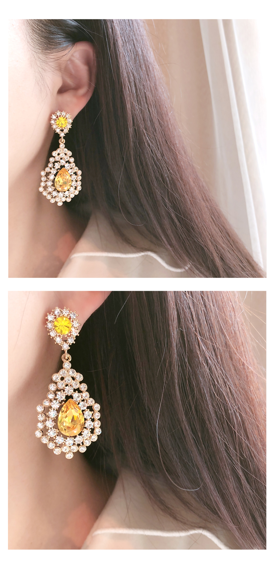 Cocktail Yellow Bold Drop Earrings Earrings Colorf