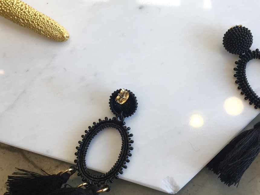 Black Tassel Earrings Fashionable Bohemian Lovely 