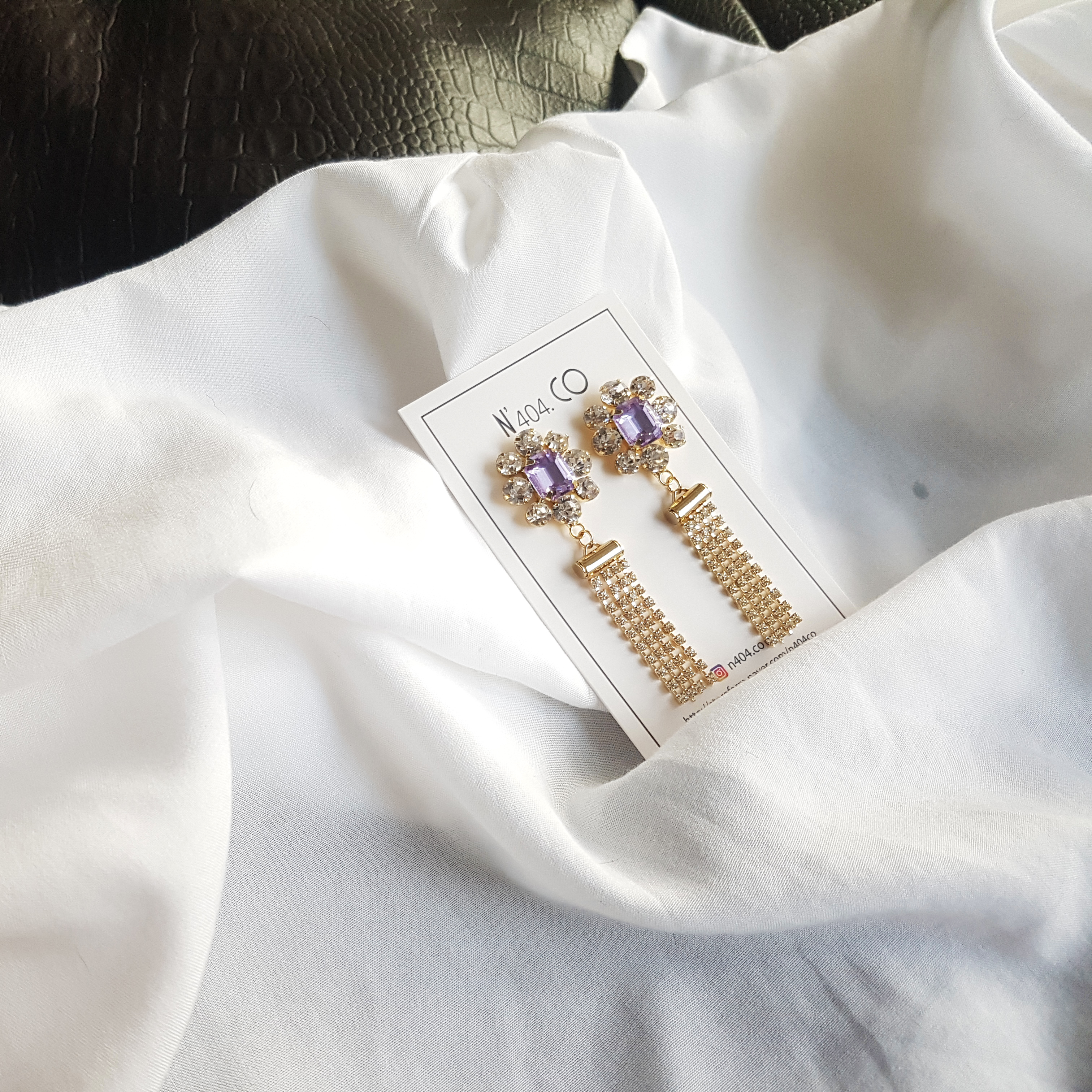 Violet Cubic Drop Earrings Earrings Available Free