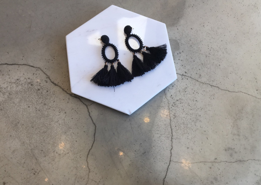 Black Tassel Earrings Fashionable Bohemian Lovely 