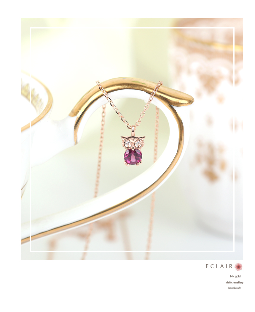 January Birthstone Lucky Owl Garnet Necklace Wife 