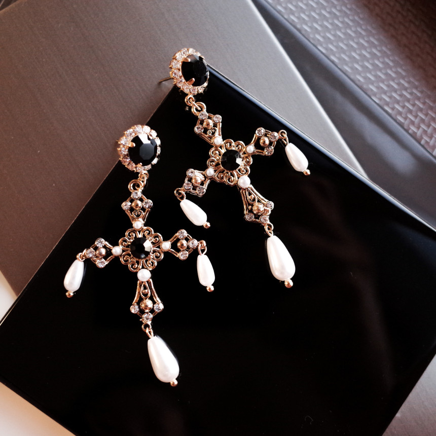 Byzantine Bold Cross Earrings Stylish Unique Desig