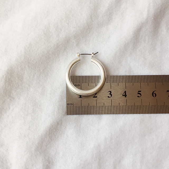 Bold Hoop Ring Earrings One-Touch Titanium Gold Po