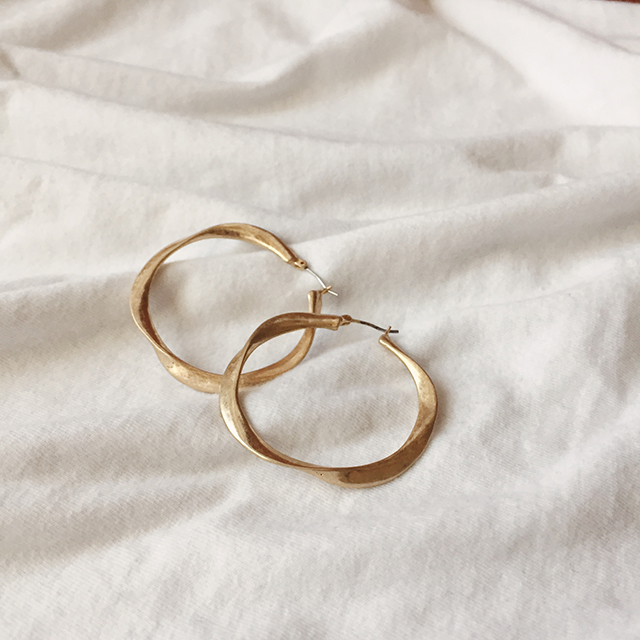 Tie Antique Gold Ring Earrings Titanium Point New 